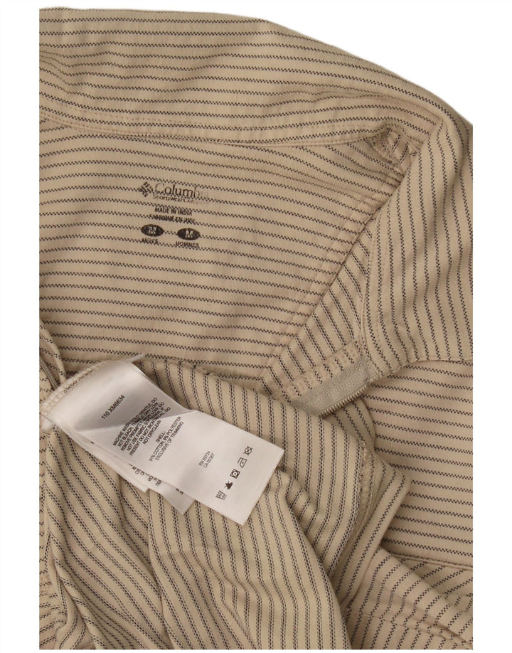 Polo da uomo Columbia in cotone a righe beige medio