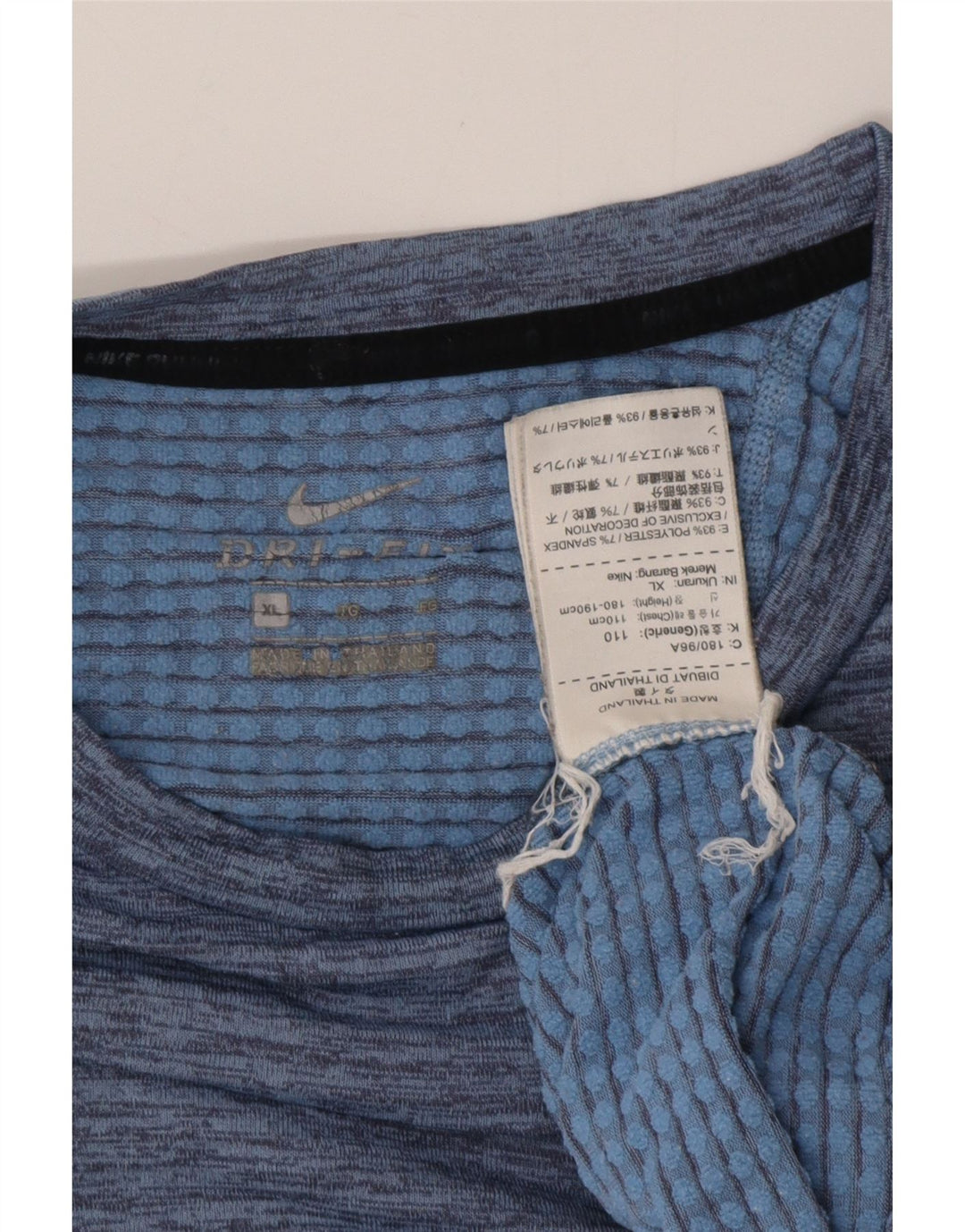 T-shirt NIKE da uomo Dri Fit Top XL poliestere chiazzato blu