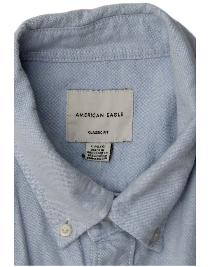 AMERICAN EAGLE Camicia da uomo vestibilità classica grande in cotone blu