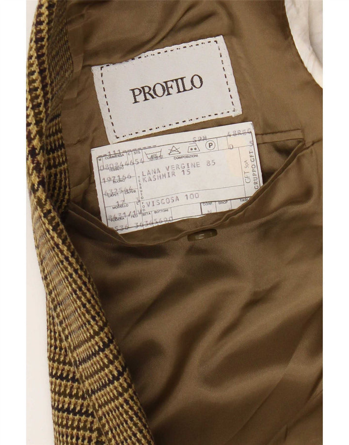 Giacca Blazer 2 Bottoni Profilo Uomo IT 48 Pied De Poule Marrone Medio