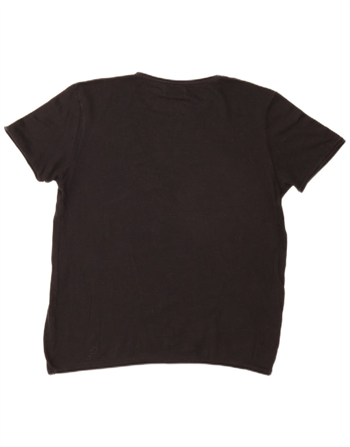T-shirt Zara da uomo Top grande in cotone nero