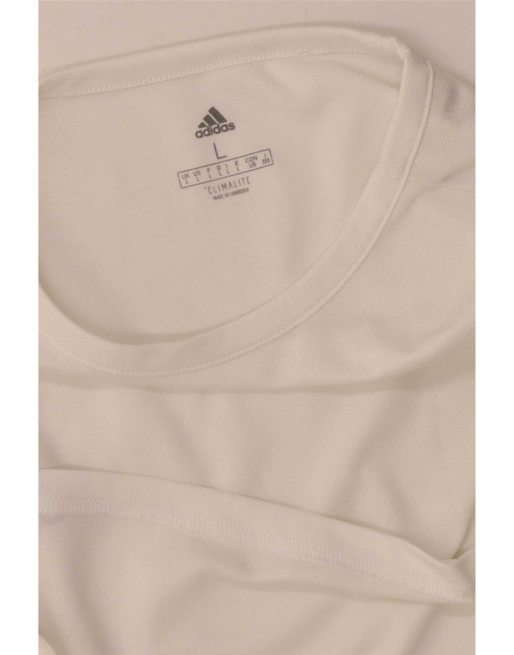 T-shirt Adidas Climalite da uomo, grande, colore bianco