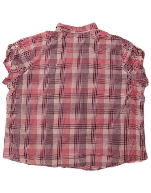 Camicia a maniche corte Lee Riders da donna UK 24 4XL Cotone a quadri rosa