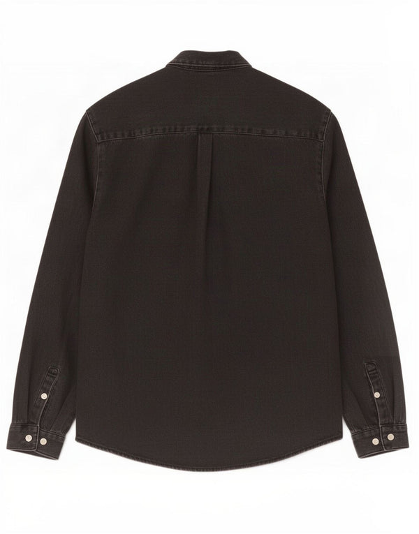 Camicia in denim da uomo Zara piccola in cotone nero