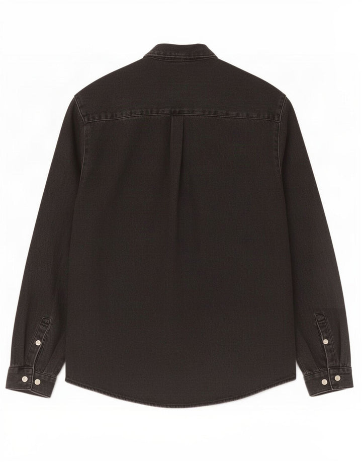 Camicia in denim da uomo Zara piccola in cotone nero