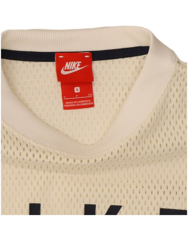 T-shirt grafica da uomo Nike Top piccola sportiva in poliestere bianco