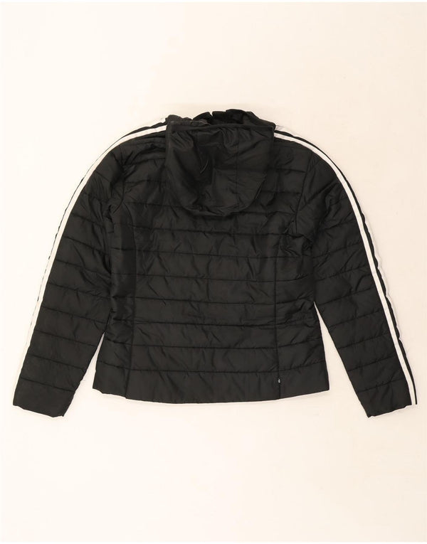 Giacca imbottita con cappuccio da donna Adidas UK 12 Medium Nero Poliestere
