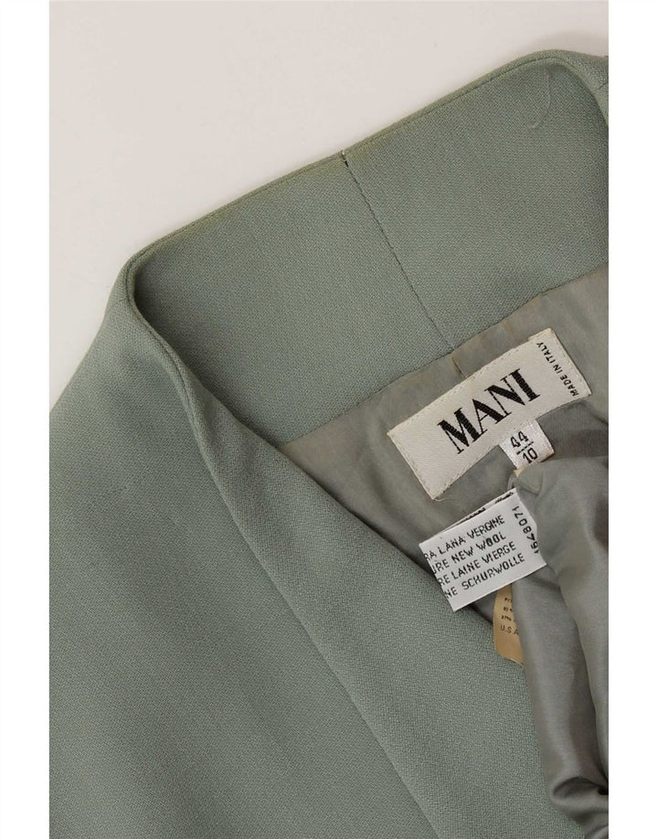 Giacca Blazer a 2 Bottoni da Donna MANI IT 44 Verde Medio in Lana Vergine