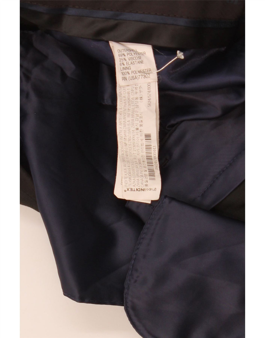 Pantaloni chino dritti da uomo Zara EU 44 Large W34 L31 poliestere nero