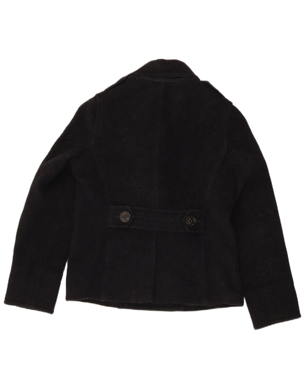 Cappotto da marinaio da donna Ralph Lauren UK 14 lana nera media
