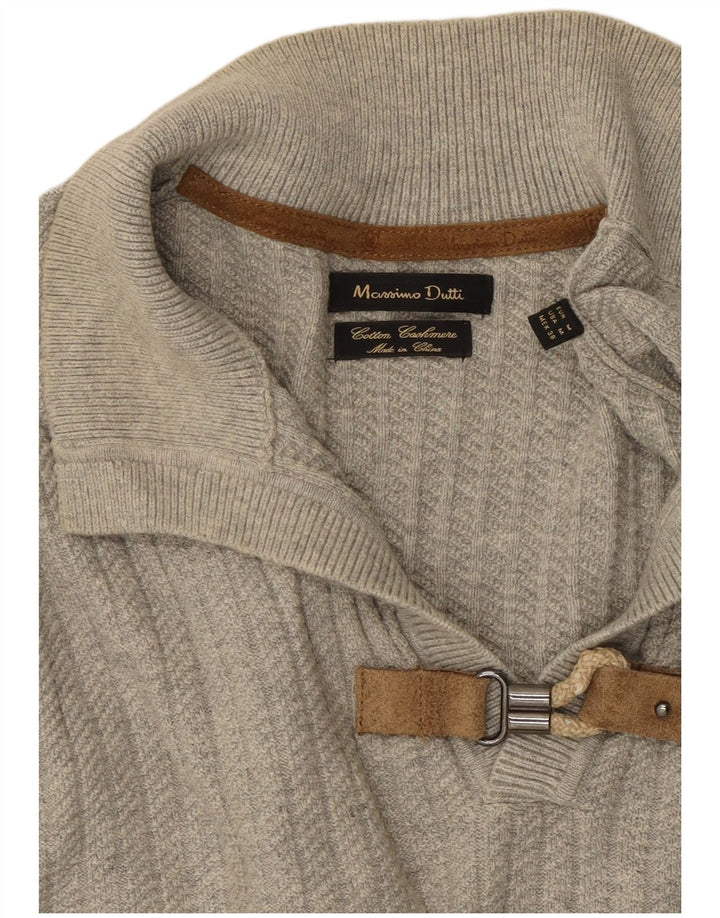 MASSIMO DUTTI Maglione da uomo con collo alto in cotone grigio medio
