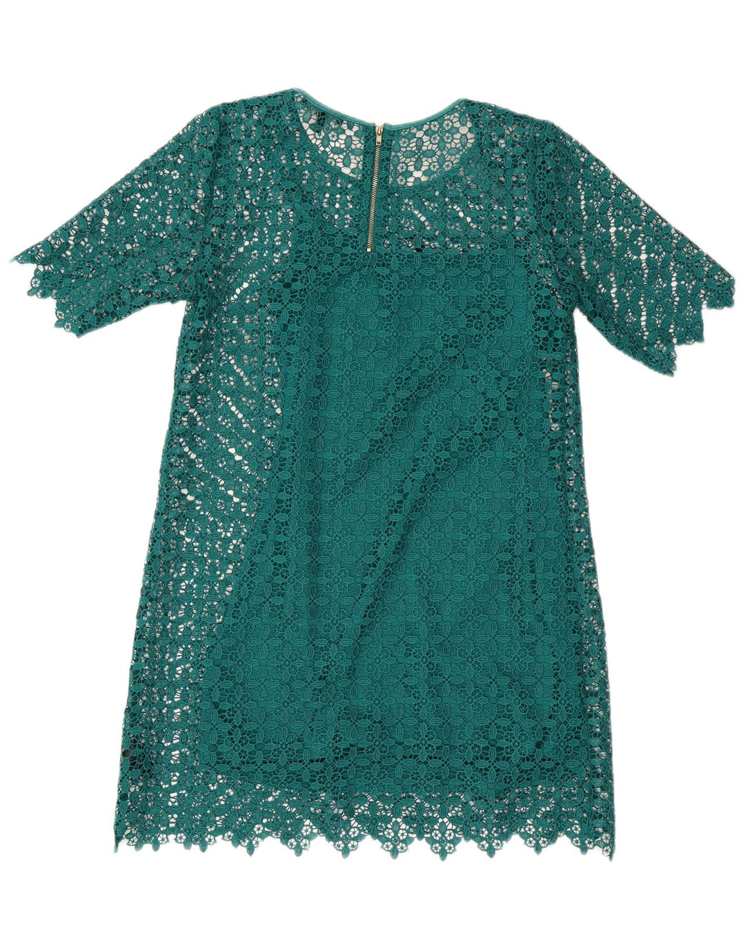 Successivo Abito a trapezio in pizzo Petites da donna UK 12 Poliestere geometrico verde medio