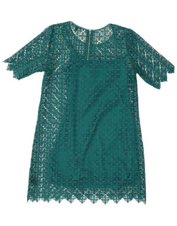Successivo Abito a trapezio in pizzo Petites da donna UK 12 Poliestere geometrico verde medio