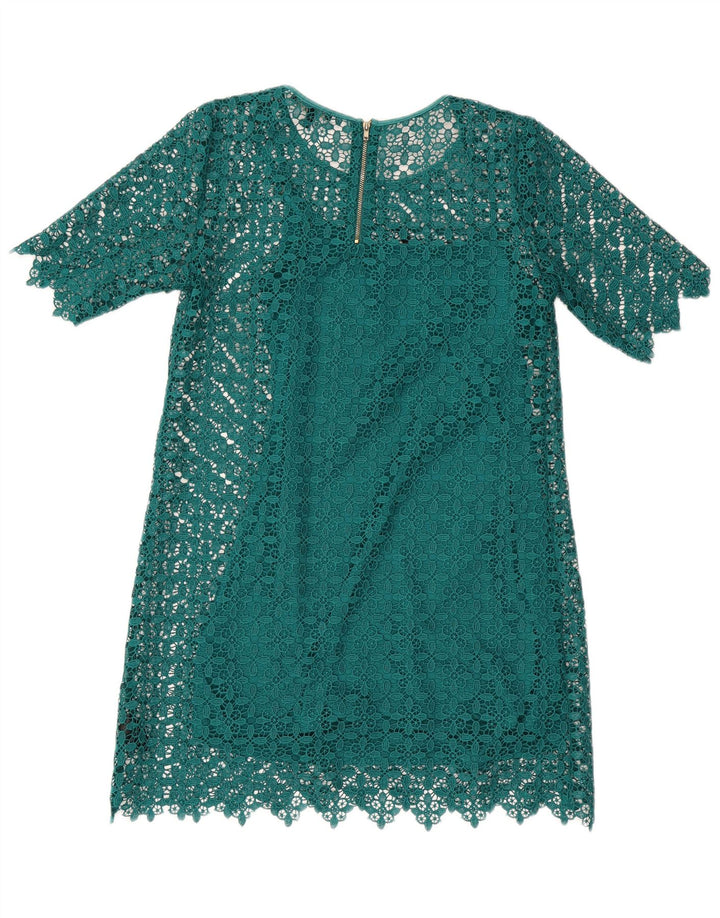 Successivo Abito a trapezio in pizzo Petites da donna UK 12 Poliestere geometrico verde medio