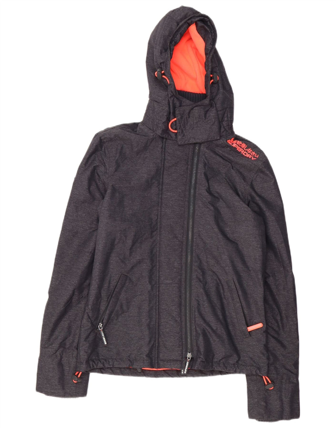 Giacca a vento con cappuccio da donna Superdry Windcheater UK 10 piccola grigia