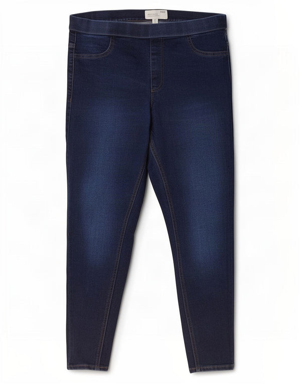 Marks & Spencer Womens Jegging Jeans UK 14 Large W32 L24 Navy Blue Cotton