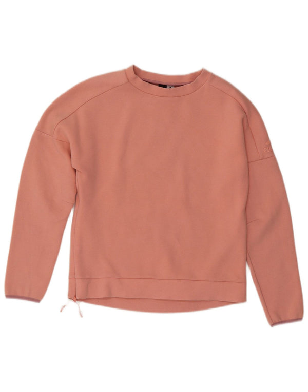 Felpa oversize da donna ADIDAS UK 8/10 piccola in cotone rosa