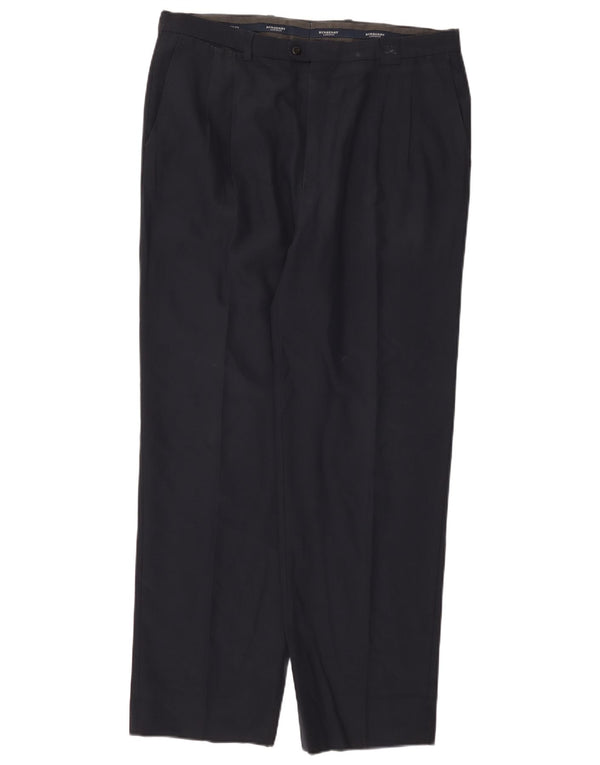 Pantaloni da completo da uomo Burberry IT 48 Medium W36 L31 Blu Navy Lana