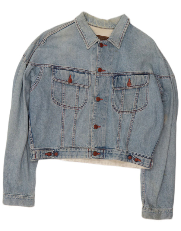 Giacca in denim corto da donna Benetton IT 48 XL Blu cotone