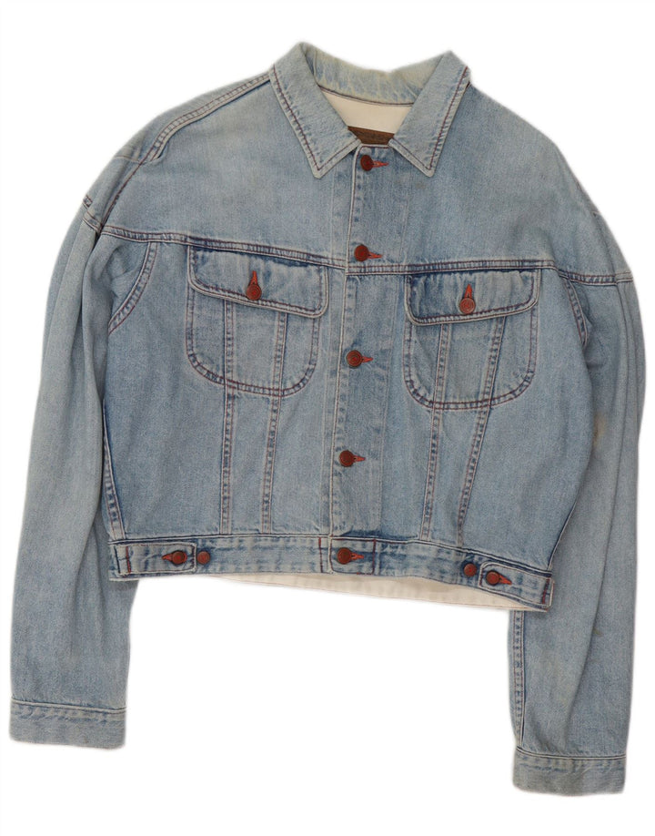 Giacca in denim corto da donna Benetton IT 48 XL Blu cotone
