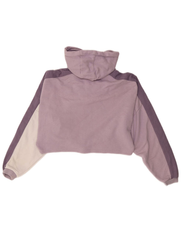 ELLESSE Maglione da donna con cappuccio e collo corto con zip UK 8 Small Purple Colourblock