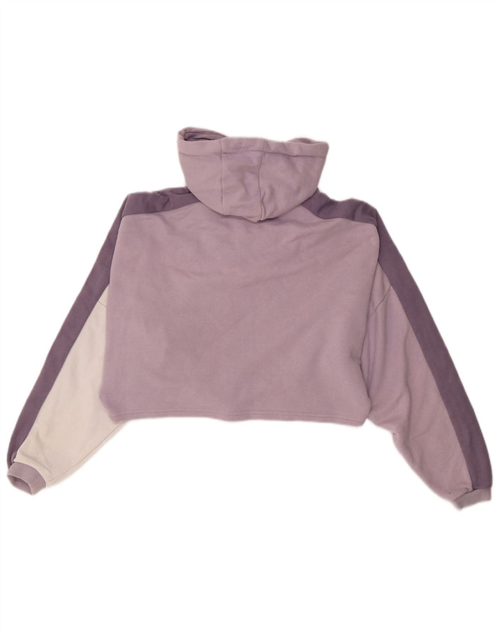 ELLESSE Maglione da donna con cappuccio e collo corto con zip UK 8 Small Purple Colourblock
