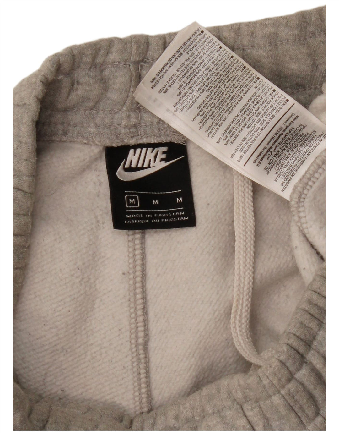 Pantaloni da tuta con grafica Nike da donna, pantaloni da jogging, UK 12, cotone grigio medio