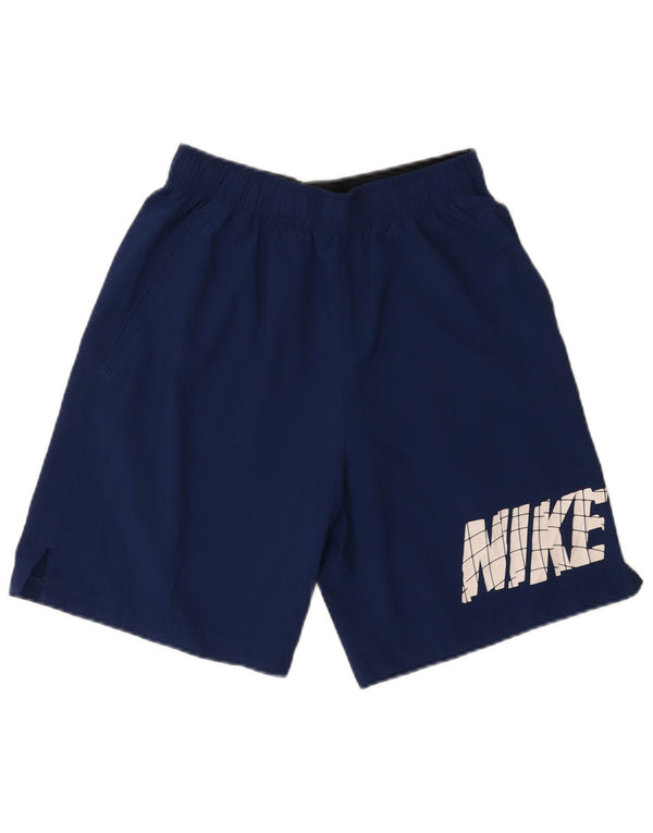 NIKE Mens Dri Fit Graphic Sport Shorts Medium  Navy Blue Polyester