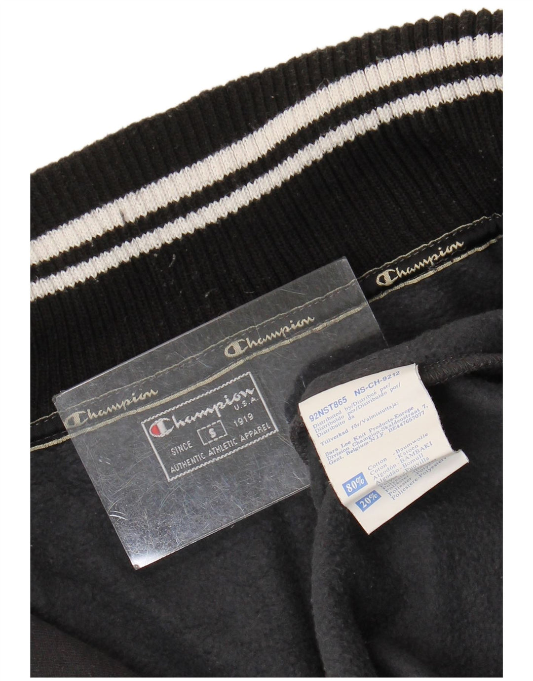 Felpa Champion da uomo con zip e collo, piccola, in cotone grigio