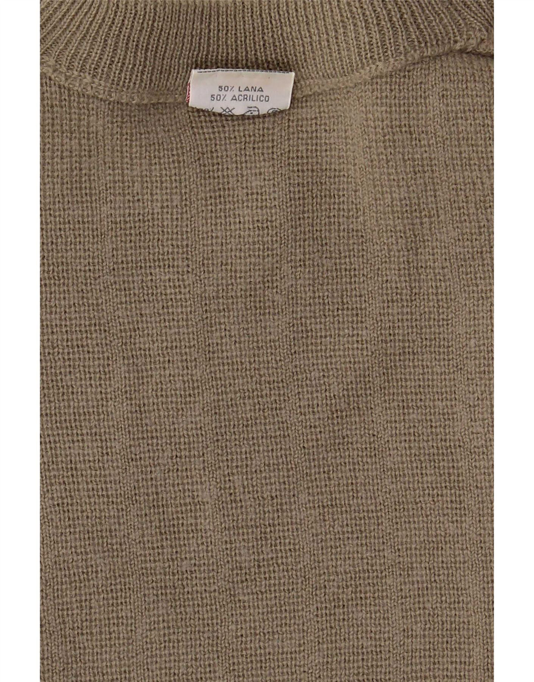 Maglione da uomo girocollo Bernardini XL in lana geometrica kaki