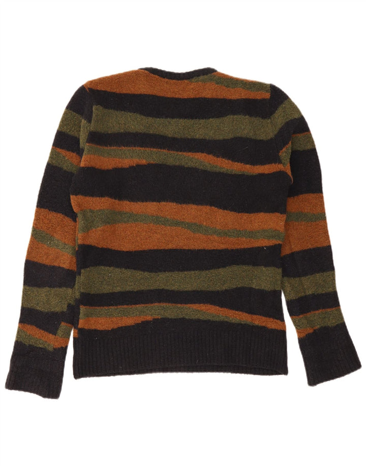 Maglione girocollo da uomo Zara, maglione grande in acrilico a righe multicolore
