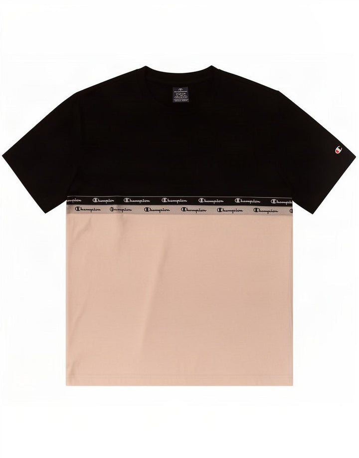 T-shirt grafica da uomo Champion Top color block nero medio