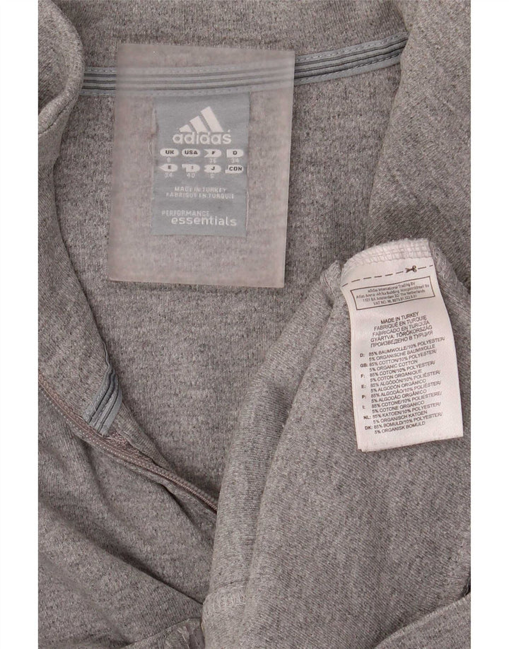 Giacca da ginnastica da donna con vestibilità regolare Adidas UK 8 Small Grigio Cotone