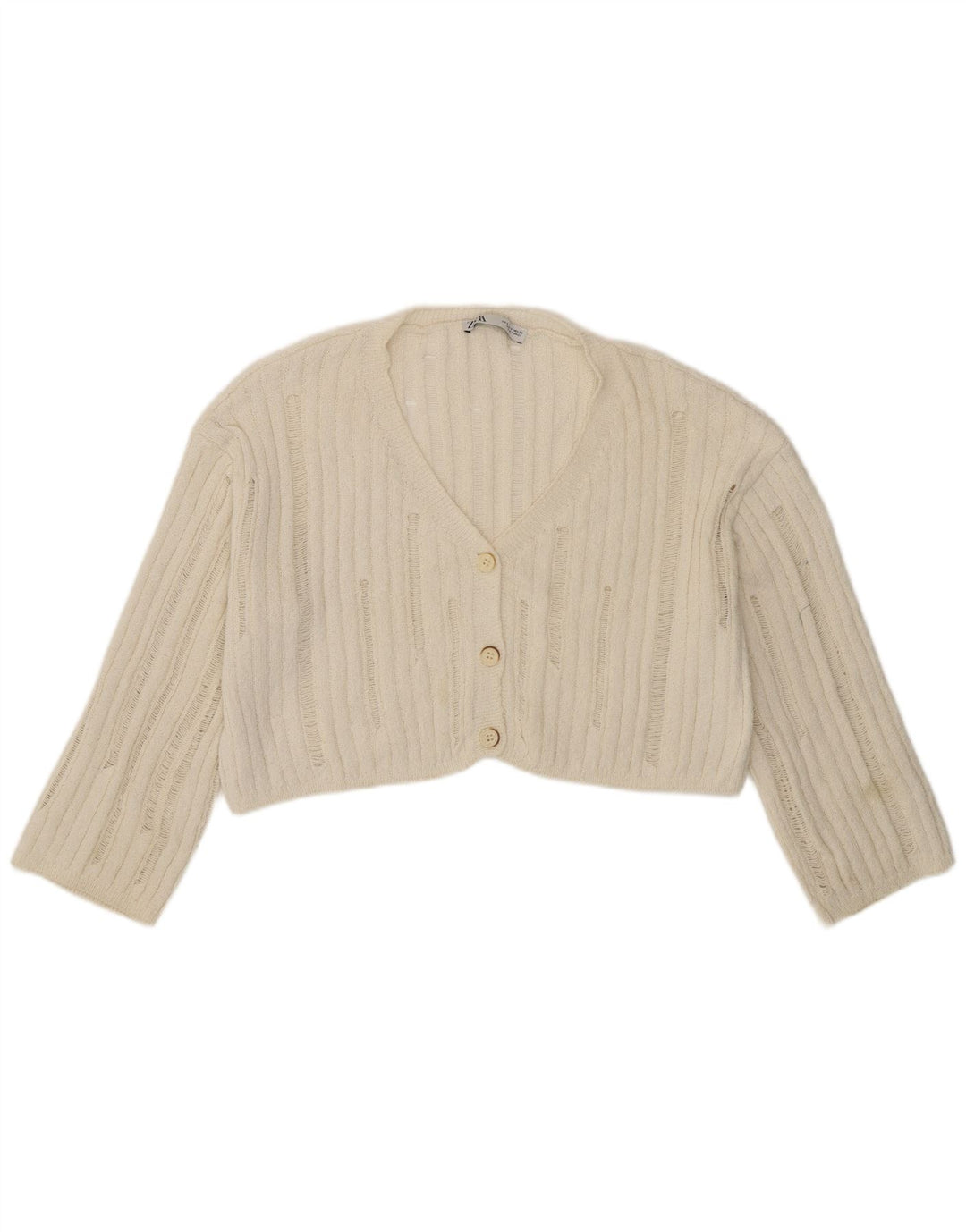 Maglione Bolero oversize da donna Zara UK 10 piccolo bianco sporco