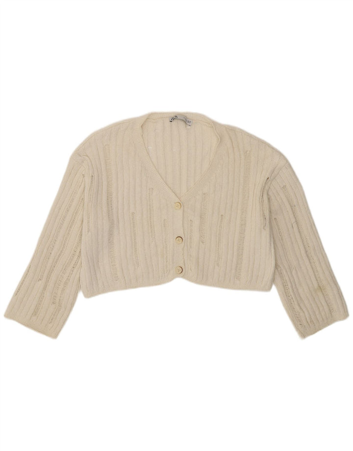 Maglione Bolero oversize da donna Zara UK 10 piccolo bianco sporco