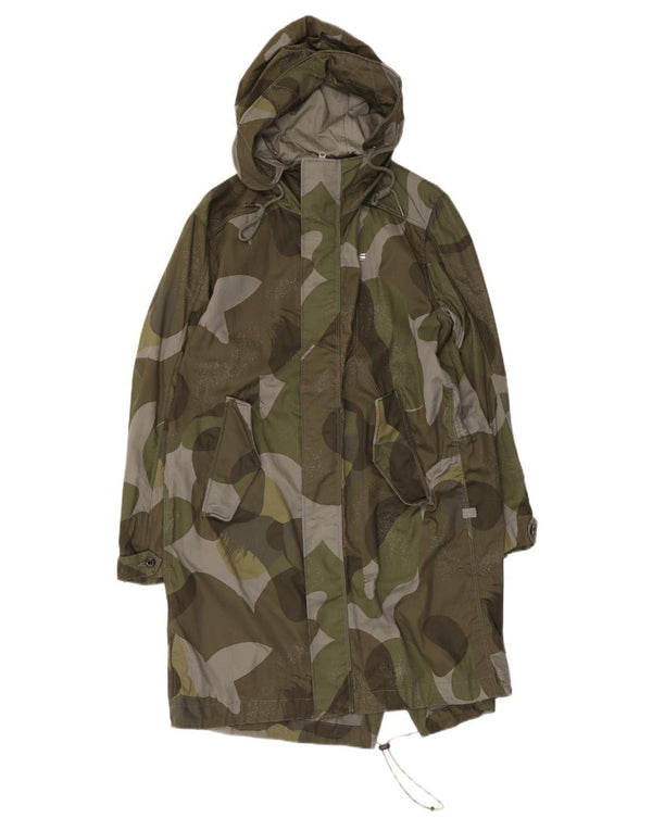 Cappotto giacca a vento con cappuccio da uomo G-Star UK 38 cotone mimetico kaki medio