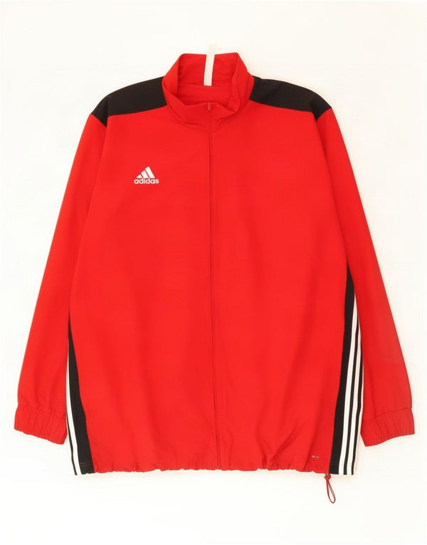 Giacca da uomo Adidas Climalite Top Jacket 3XL Poliestere color block rosso