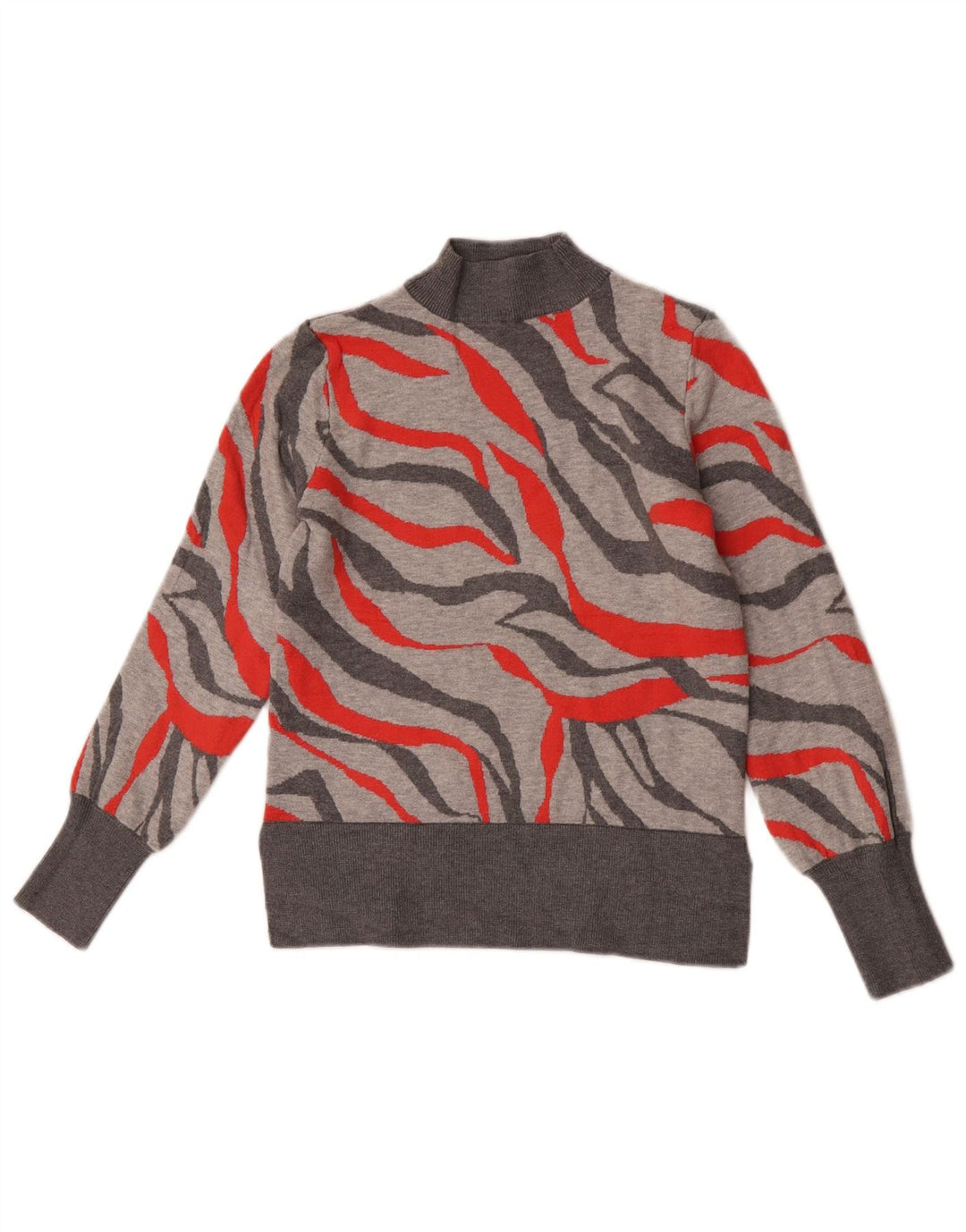 Maglione maglione a collo alto da donna Marks & Spencer UK 8 piccolo grigio