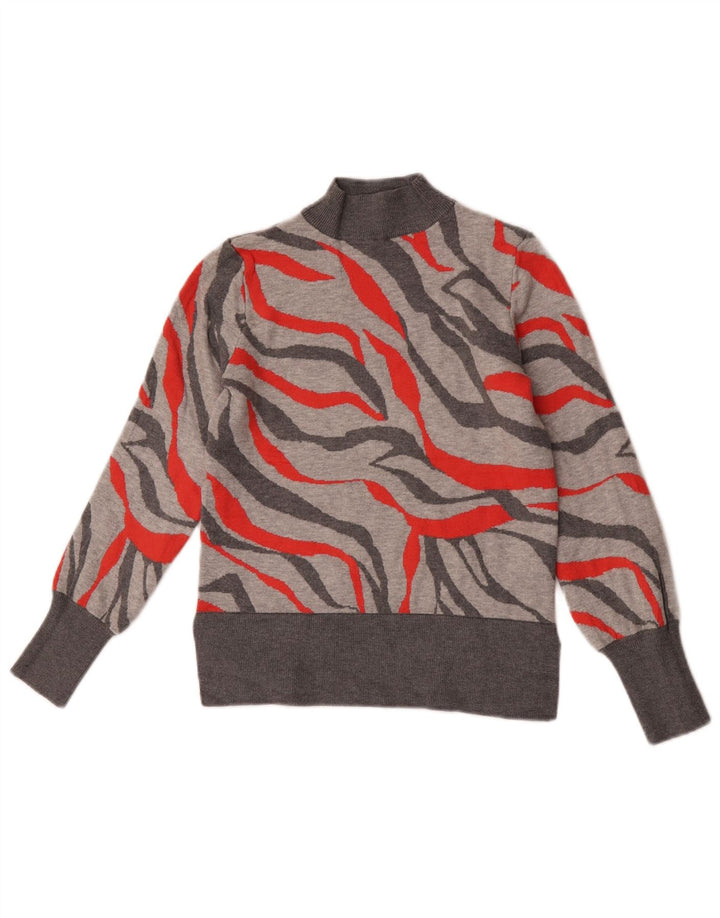 Maglione maglione a collo alto da donna Marks & Spencer UK 8 piccolo grigio