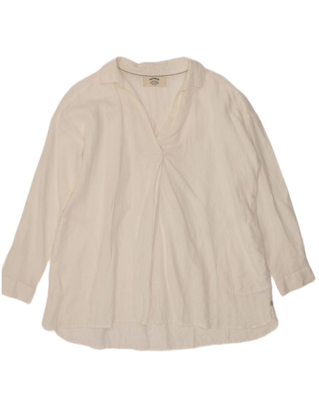 Camicia pullover ampia da donna Fat Face UK 14 Lino bianco grande