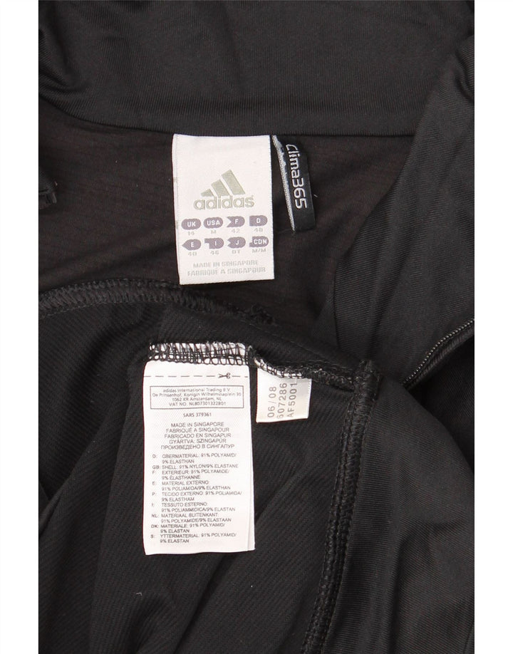 Giacca da tuta da donna ADIDAS Climalite UK 14 Large nera in poliammide