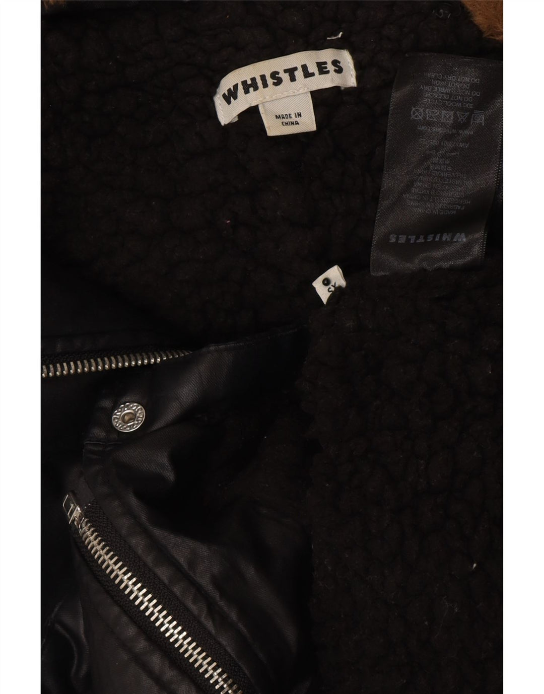 WHISTLES Womens Hooded Parka Jacket UK 6 XS Black Polyester Vintage Whistles and Second-Hand Whistles from Messina Hembry 