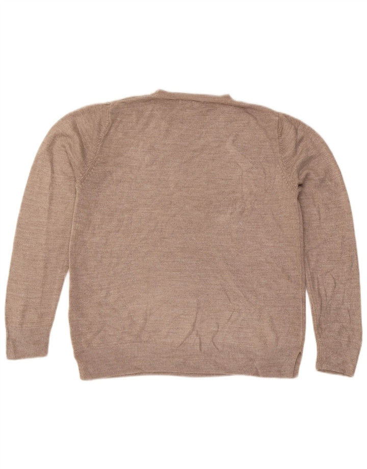 Maglione maglione girocollo da donna Marks & Spencer UK 14 Acrilico beige medio