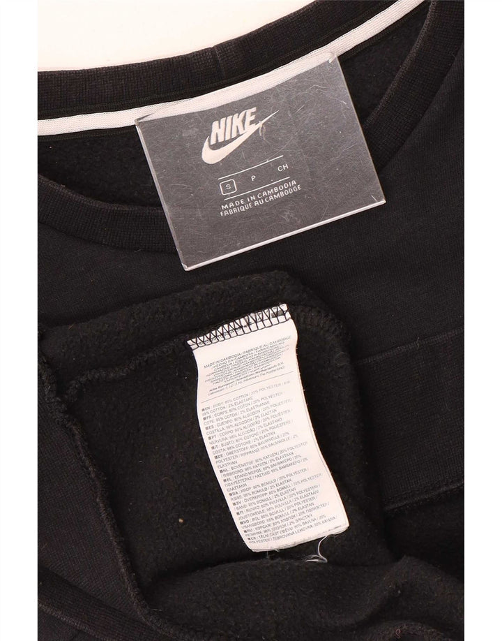 Felpa con grafica Nike da uomo, piccola, in cotone color block nero