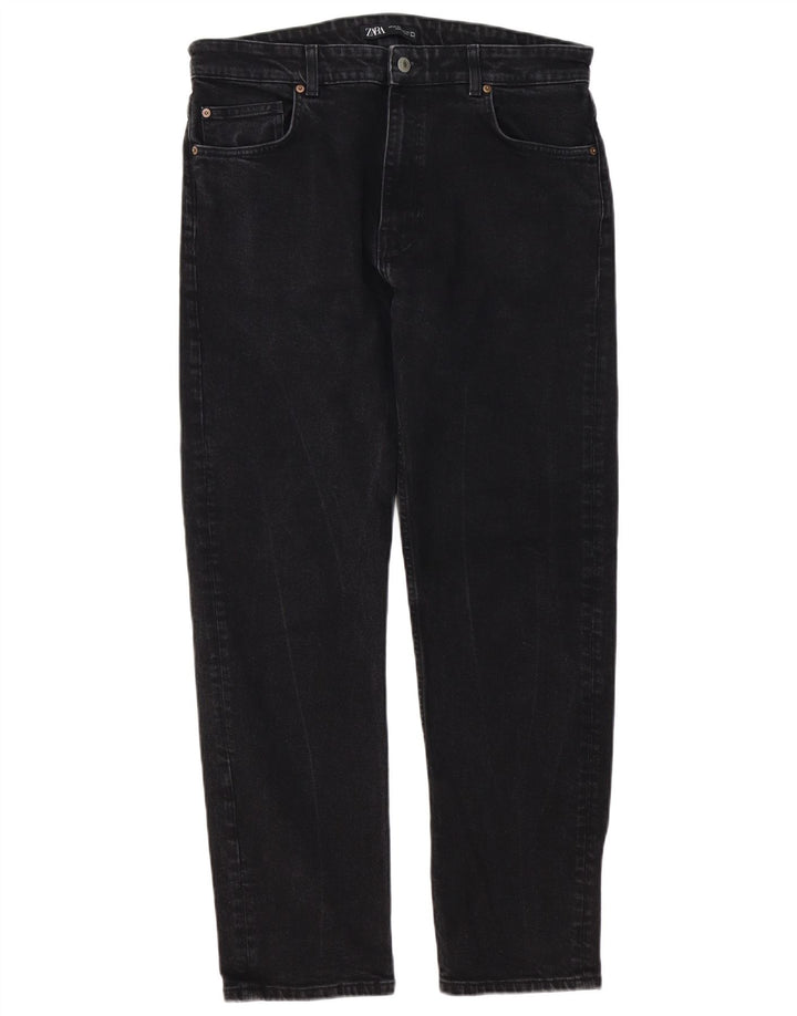 Jeans dritti da uomo Zara EU 44 XL W34 L30 Neri