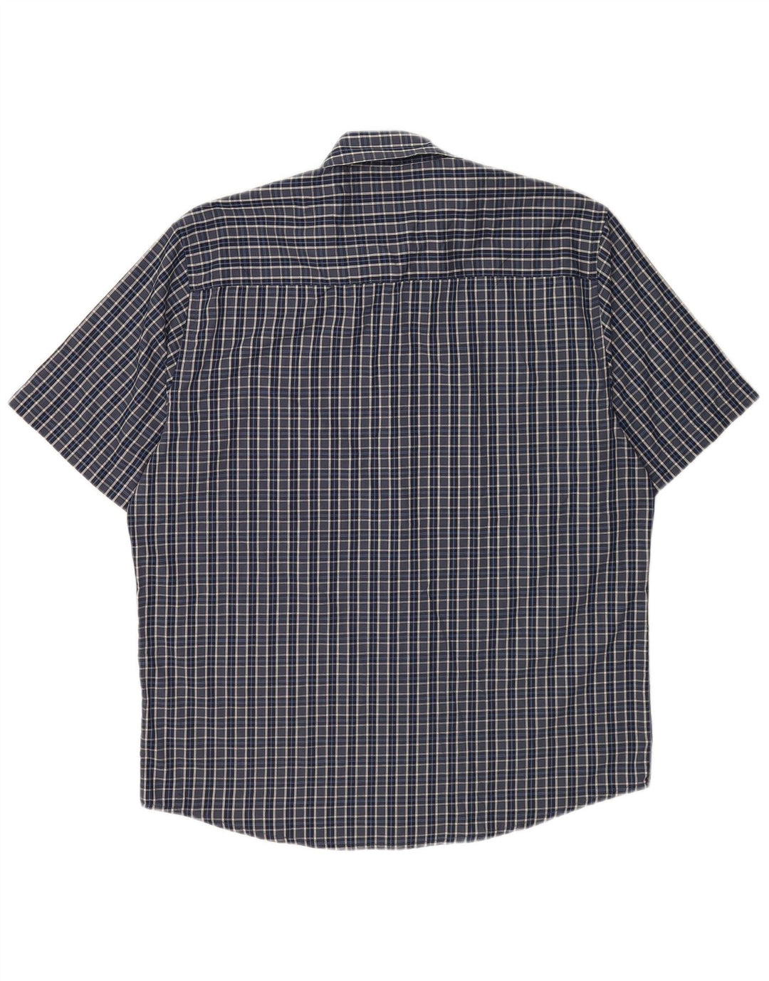 Camicia da uomo a maniche corte Regular Fit Pierre Cardin XL poliestere a quadri blu