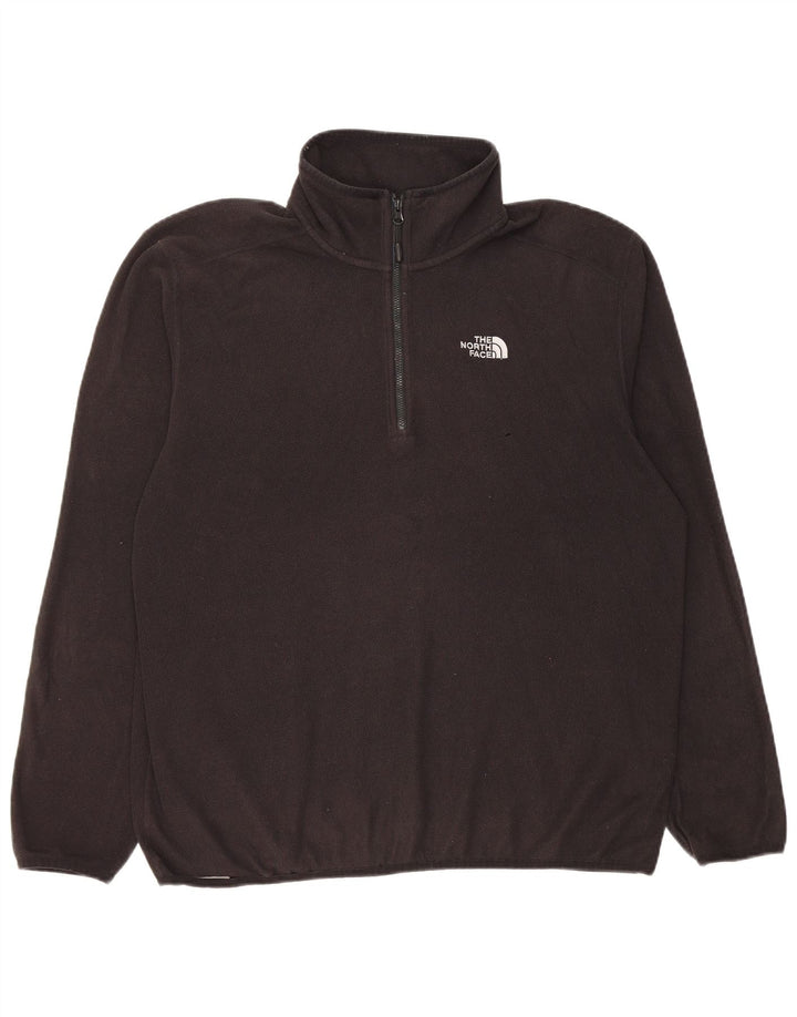 Maglione in pile da uomo The North Face con zip e collo, grande, in poliestere nero