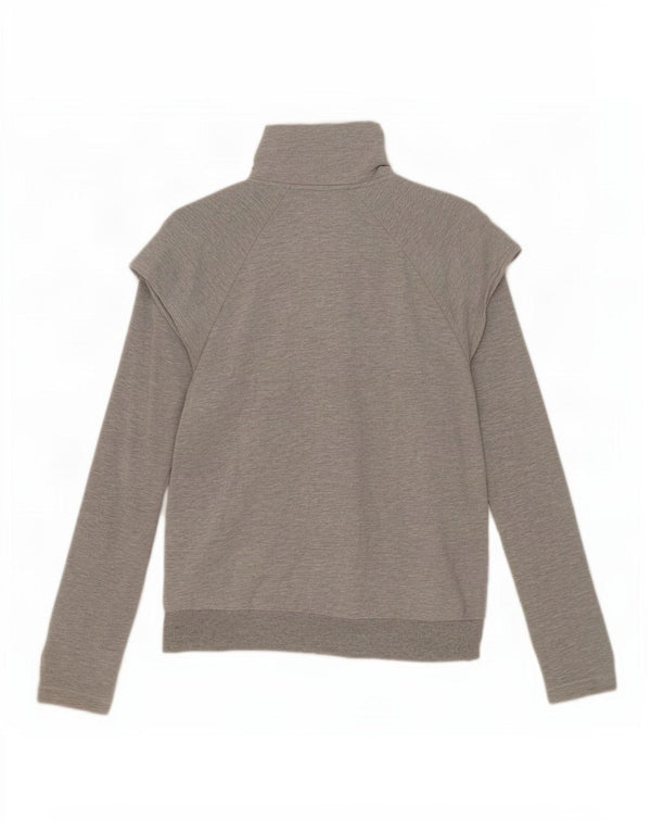 Giacca da ginnastica grafica da donna Adidas UK 16 grande cotone grigio