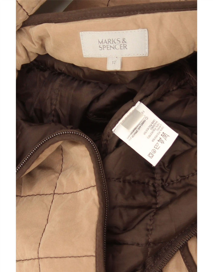 Giacca imbottita da donna Marks & Spencer UK 12 Poliestere marrone medio