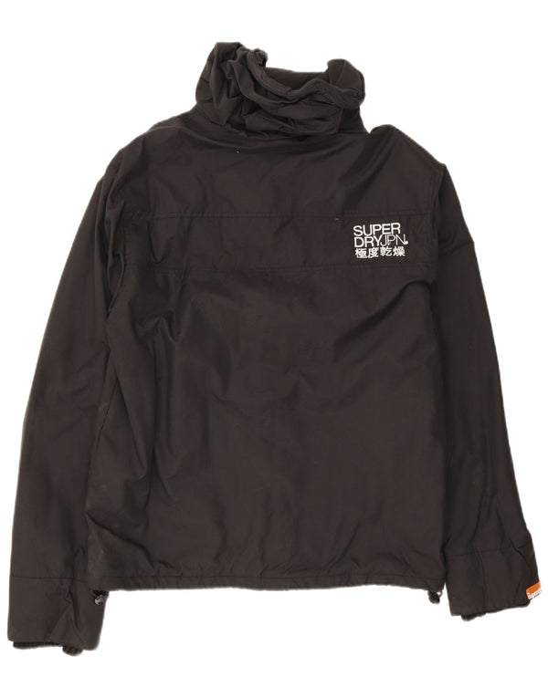 Giacca a vento con cappuccio da uomo Superdry UK 44 2XL nylon nero